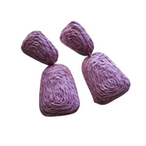 Purple Raffia Earrings